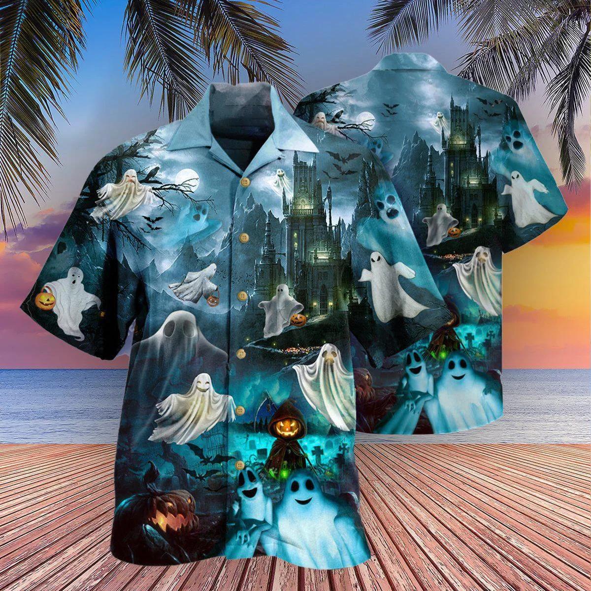 Men's Halloween Fun Horror Lapel Shirt